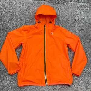 K‑Way Le Vrai 3.0 Orange Hooded Waterproof Windbreaker Rain Jacket Men's L